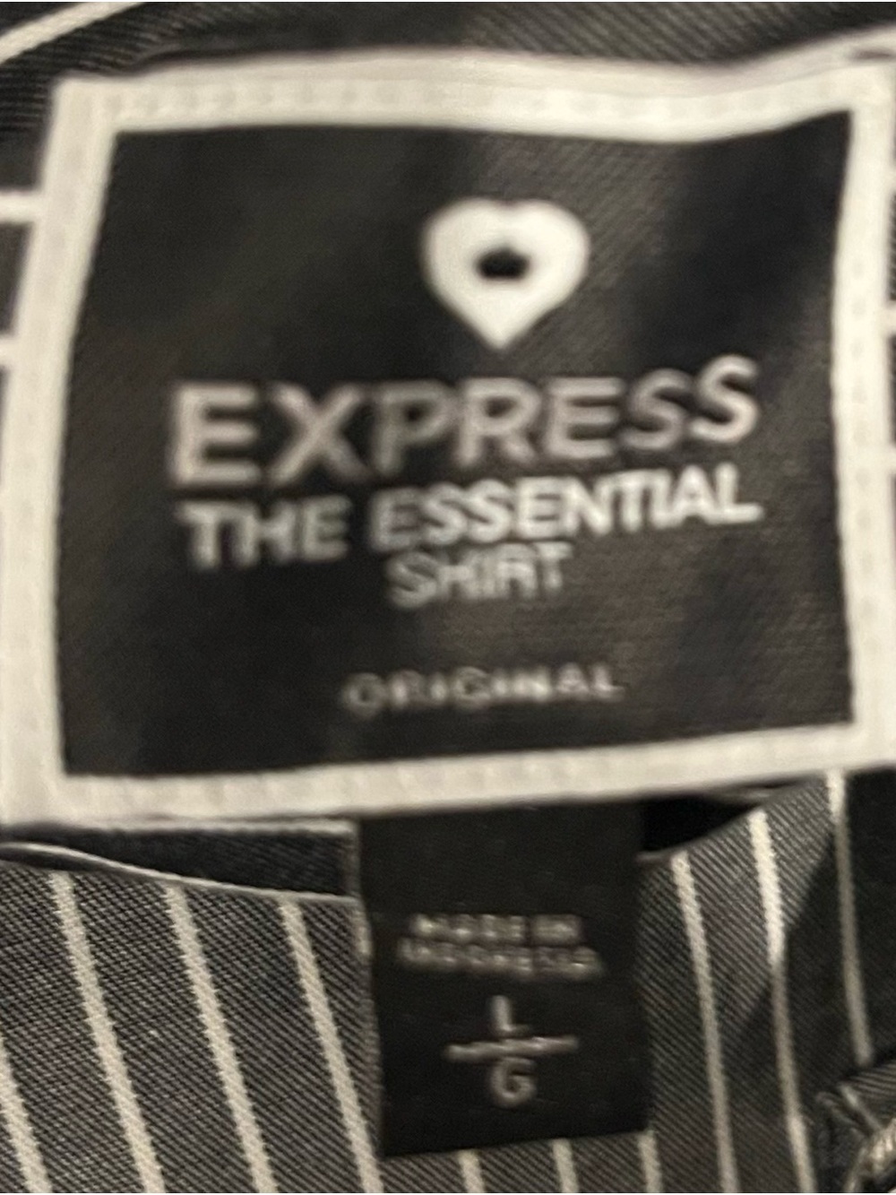 EXPRESS Black White Vertical Stripe Shirt Sz L ORIG $98+ LUXURY DESIGNER Deal!!